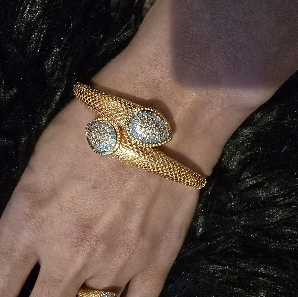 21kgp Dubai Set - Elegant Gold and Turquoise Women's Bracelet - Picture 11 of 13